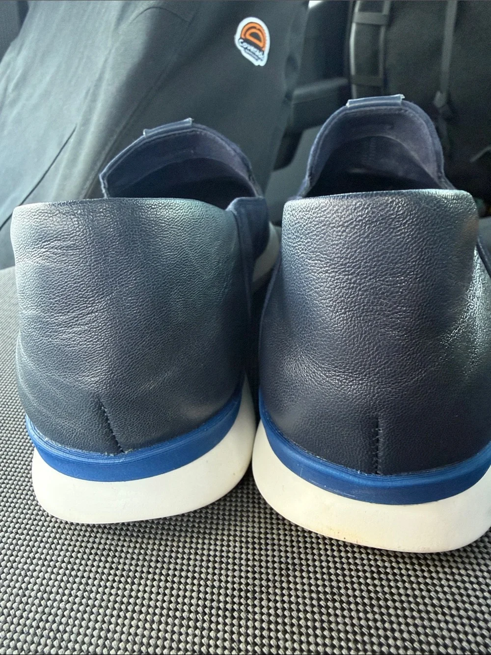 Cole Haan Navy Suede Slip-On Loafers